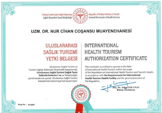 Uluslararası Sağlık Turizmi Yetki Belgesi
